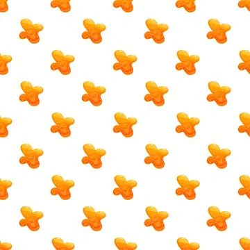 Seamless pattern featuring vibrant orange abstract liquid blobs Illustrazione stock