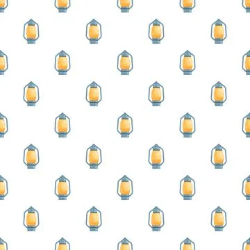Seamless pattern featuring vintage camping oil lanterns Illustrazione stock