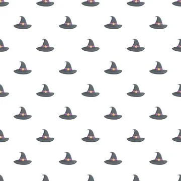 Seamless pattern featuring witch hats for halloween magic Stock Illustration