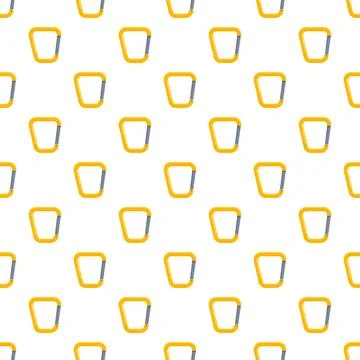 Seamless pattern featuring yellow climbing carabiner clips Stock Illustration