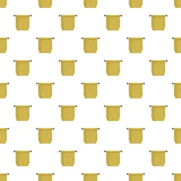 Seamless pattern featuring yellow dry bags for camping Stock Illustration