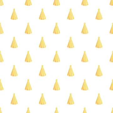 Seamless pattern featuring yellow striped party hats 스톡 일러스트