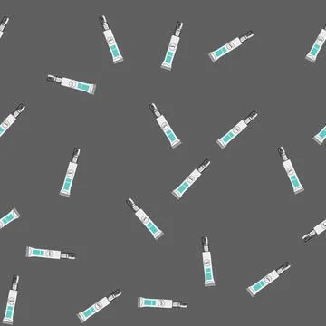 Seamless pattern female eye cream cartoon vector color Stock Illustration