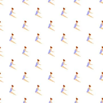 Seamless pattern with female gymnast exercising or stretching Illustrazione stock