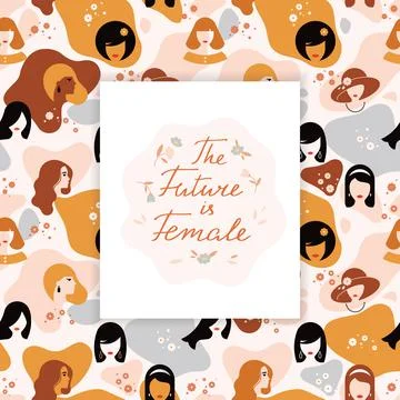 Seamless pattern of female styles. Stock Illustration