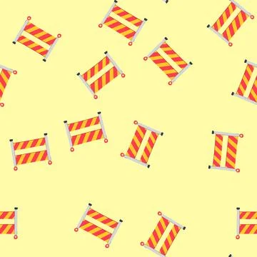 Seamless pattern fence road barrier cartoon vector Illustrazione stock