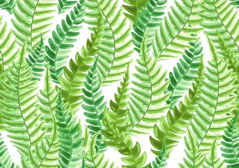 Seamless pattern with fern leaves. Stock Illustration