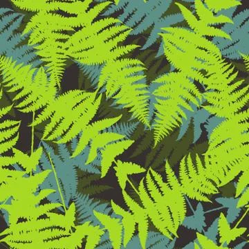 Seamless pattern of fern leaves. Vector illustration Stock Illustration