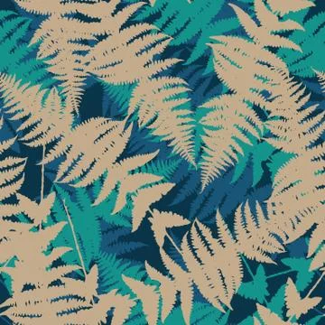 Seamless pattern of fern leaves. vector illustration Stock Illustration