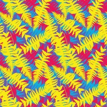 Seamless pattern of fern leaves. vector illustration Stock Illustration