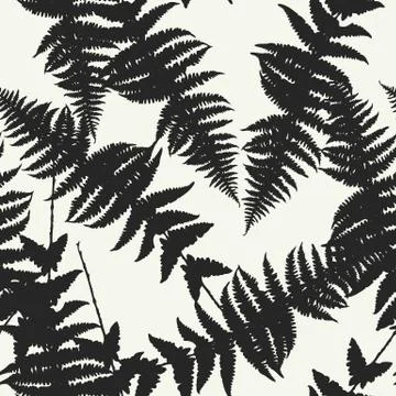 Seamless pattern of fern leaves. Vector illustration Stock Illustration