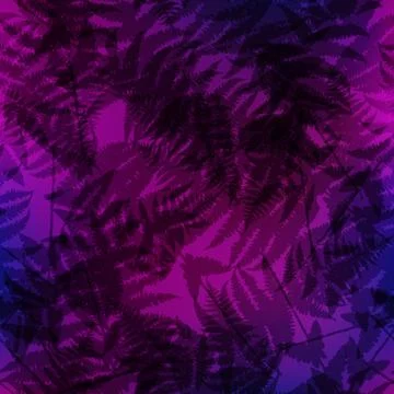 Seamless pattern of fern leaves. Vector illustration Stock Illustration