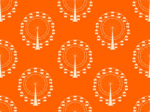 Seamless pattern with a ferris wheel. Vector illustration Stock Illustration