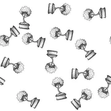 Seamless pattern fertilizer bonzai tree sketch hand drawn black イラスト素材