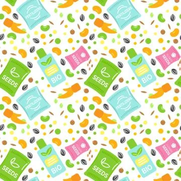 Seamless Pattern Fertilizer Vector Illustrations Stock Illustration
