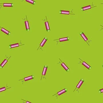 Seamless pattern festival firework rocket cartoon vector Stock Illustration