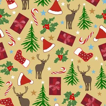 Seamless pattern - festive Christmas pattern Stock Illustration