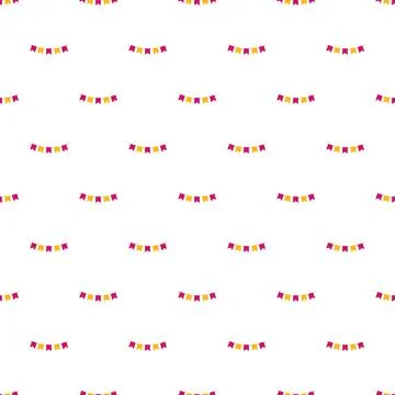 Seamless pattern with festive colorful party bunting flags Stock Illustration