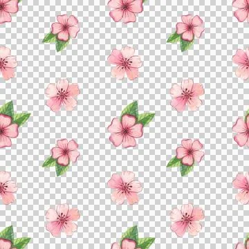 Seamless pattern with festive elements in an Asian style. Hand-drawn watercolor Stock Illustration