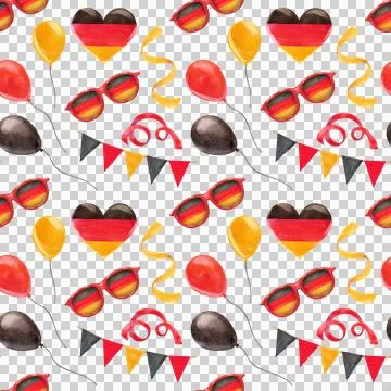 Seamless pattern with festive elements of German symbols. Stock Illustration