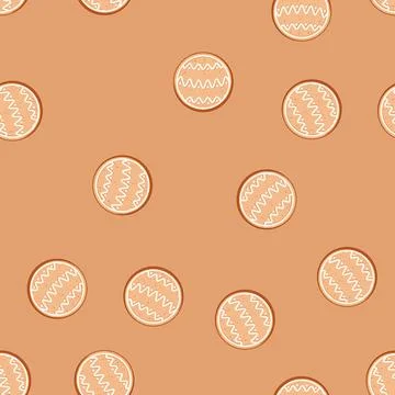 Seamless pattern festive gingerbread cartoon vector イラスト素材
