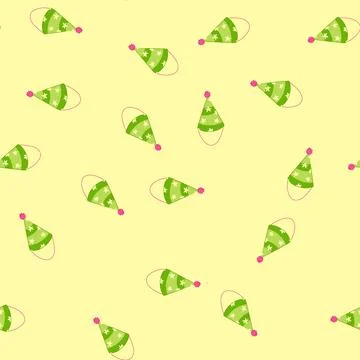 Seamless pattern festive party hat cartoon vector Stock Illustration