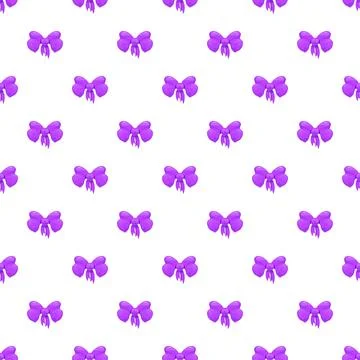 Seamless pattern with festive purple ribbon bows Stock Illustration