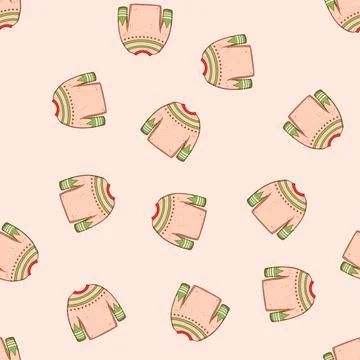 Seamless pattern festive winter sweater cozy cartoon vector 库存插图
