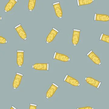 Seamless pattern fiber thread spool cartoon vector Stock Illustration