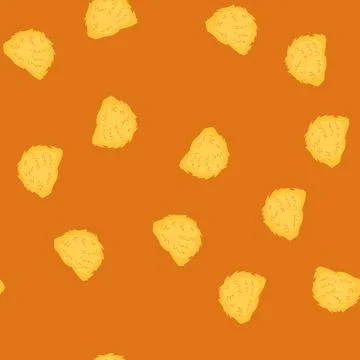 Seamless pattern field haystack cartoon vector Stock Illustration