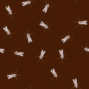 Seamless pattern field mill farm cartoon vector イラスト素材