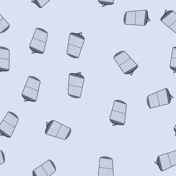 Seamless pattern field solar panel cartoon vector Stock Illustration