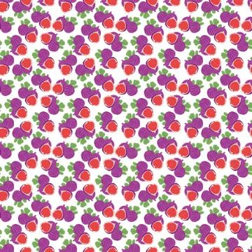 Seamless pattern of fig fruit on white background. illustration pattern. Stock Illustration