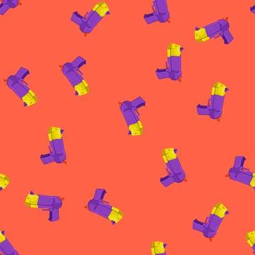 Seamless pattern fight water gun toy cartoon vector Stock Illustration