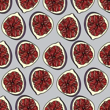 Seamless pattern with figs. Illustrazione stock
