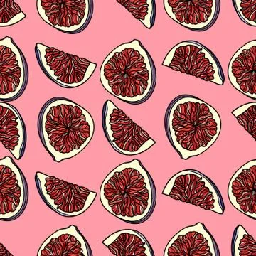 Seamless pattern with figs. Illustrazione stock