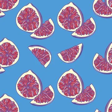 Seamless pattern with figs. Illustrazione stock