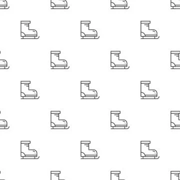 Seamless pattern with figure skates. Background. Winter trendy decoration. Thin Stock Illustration