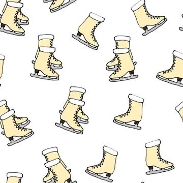 Seamless pattern with figure skates Stock Illustration