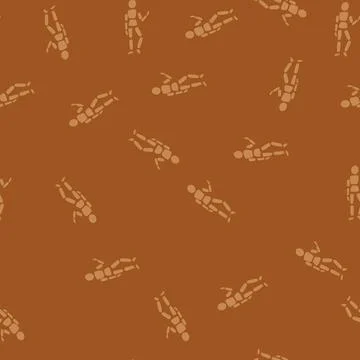Seamless pattern figure wood man model cartoon vector Stock Illustration