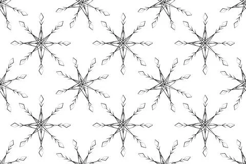 Seamless pattern of figured snowflakes. Design concept for Christmas or New Year Stock Illustration