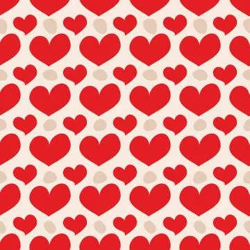 Seamless pattern with figures of hearts. Abstract romantic background Stock Illustration