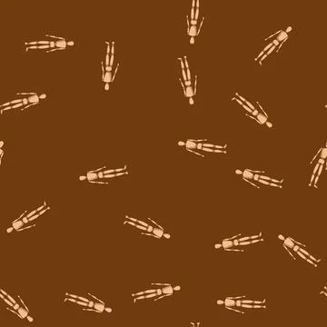 Seamless pattern figurine wood man model cartoon vector Illustrazione stock
