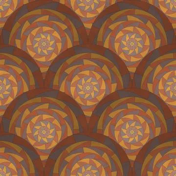 Seamless pattern of filled circles with brown colors Stock Illustration