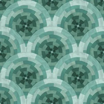 Seamless pattern of filled circles with turquoise colors Stock Illustration