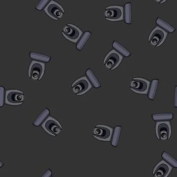 Seamless pattern film table web camera cartoon vector Stockillustratie
