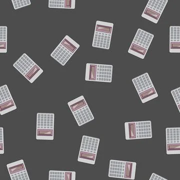 Seamless pattern finance calculator device cartoon vector 스톡 일러스트
