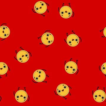 Seamless pattern finance coin character cartoon vector 스톡 일러스트