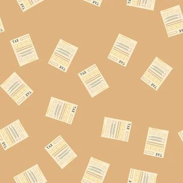 Seamless pattern finance tax form cartoon vector Illustrazione stock