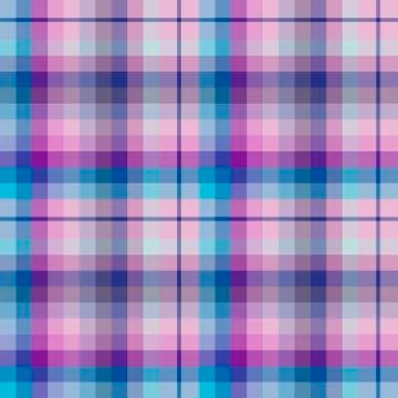 Seamless pattern in fine blue, pink, violet and purple colors for plaid, Stock Illustration